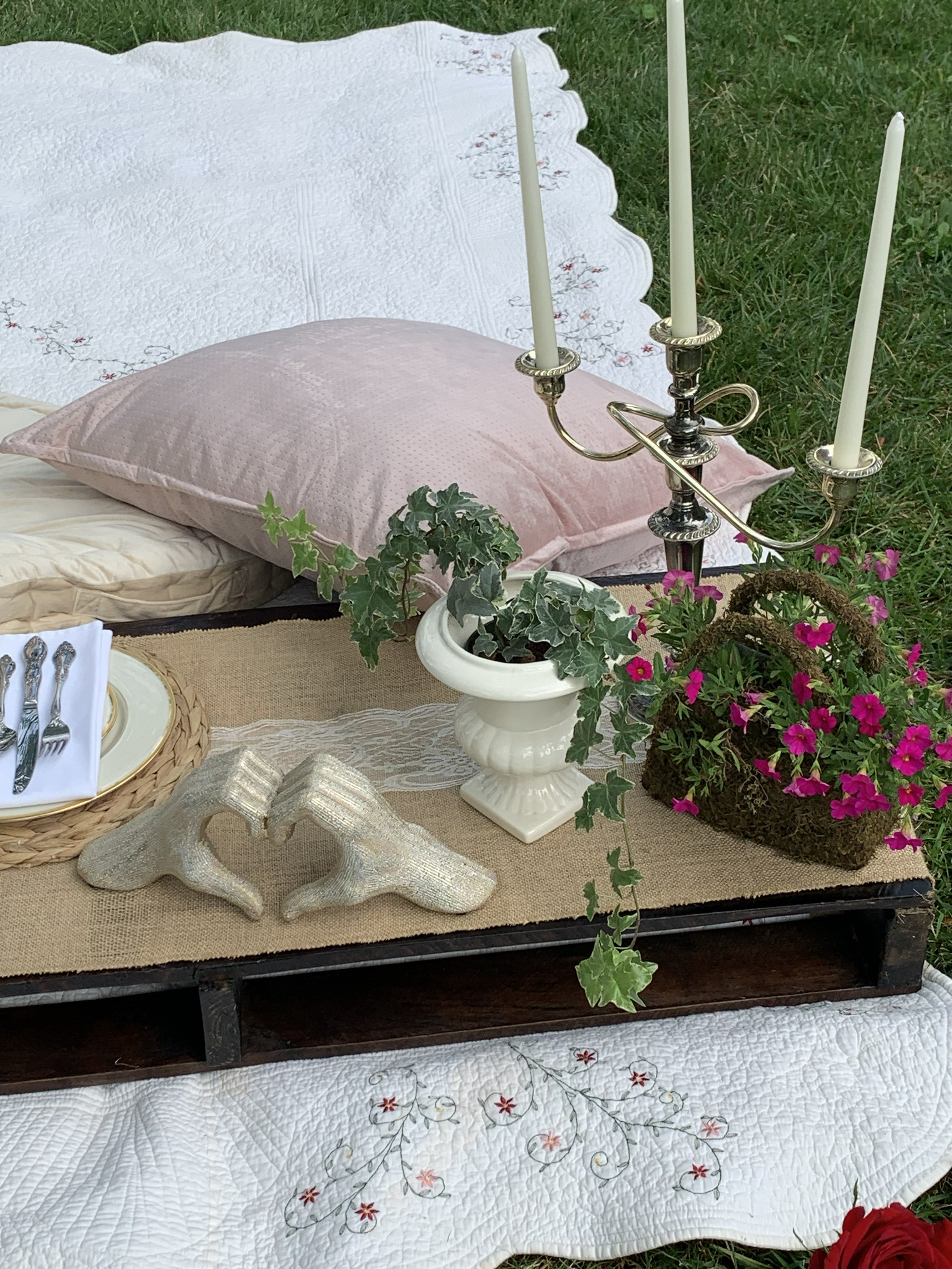 Sunflower Picnic Setup