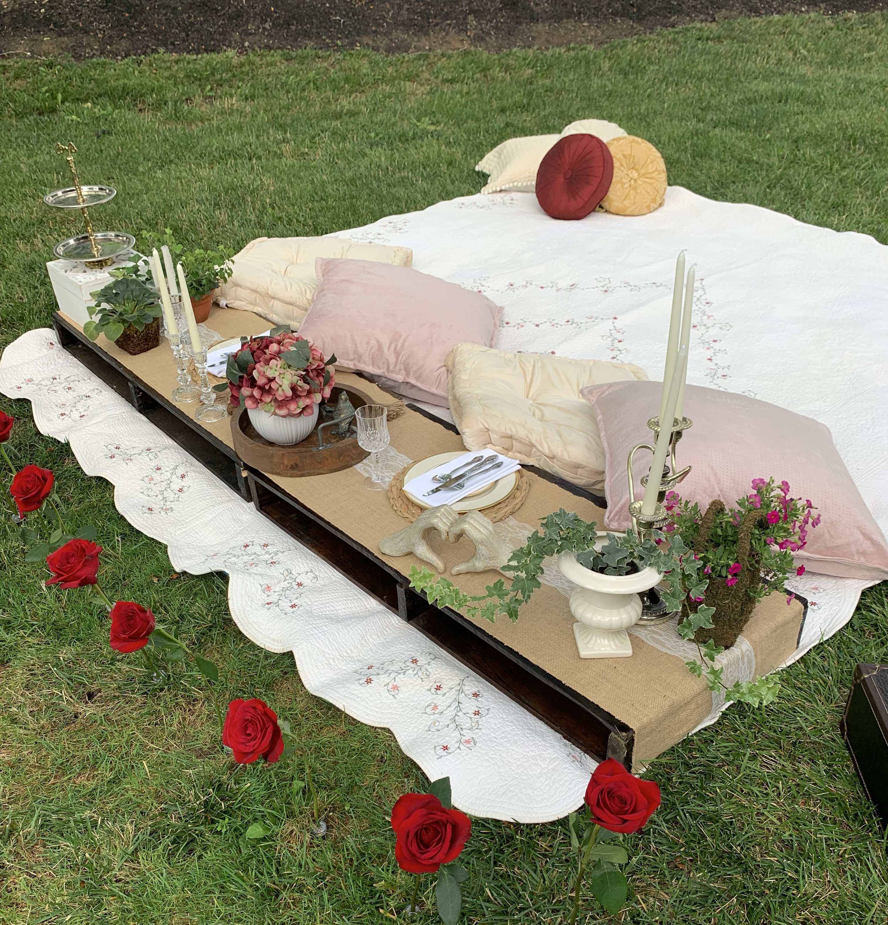 Sunflower Picnic Setup