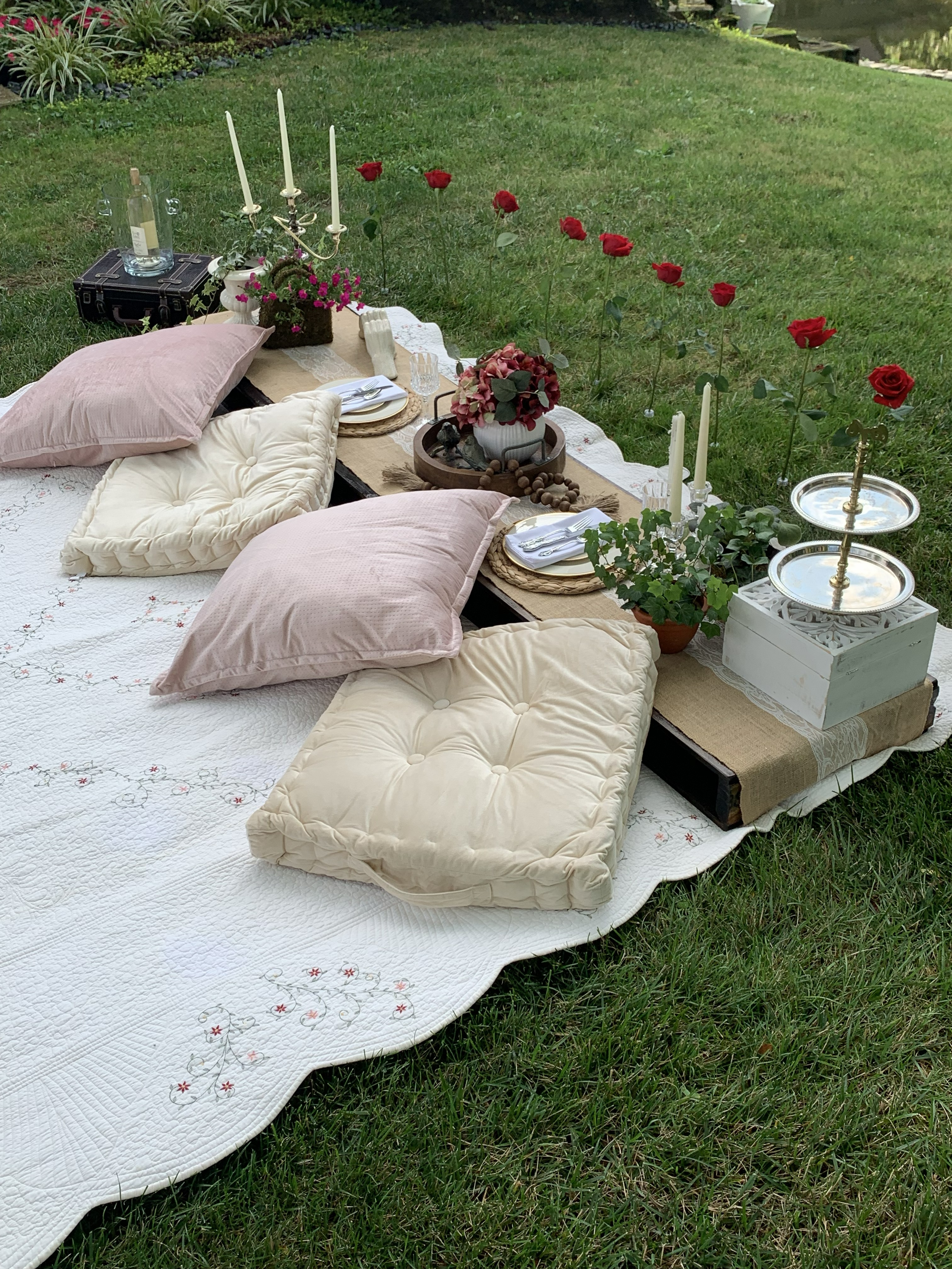 Sunflower Picnic Setup